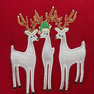 Studio Works Christmas long-sleeve tee with reindeer, size medium